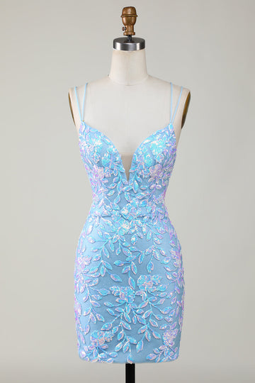 Bodycon spaghetti stropper festkjole med aqqliques
